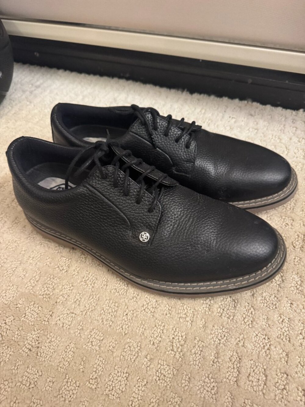 G/FORE Gallivanter Leather Spikeless Golf Shoes – Onyx Black Size 10